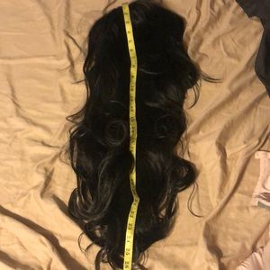cosplay long black wig bangs